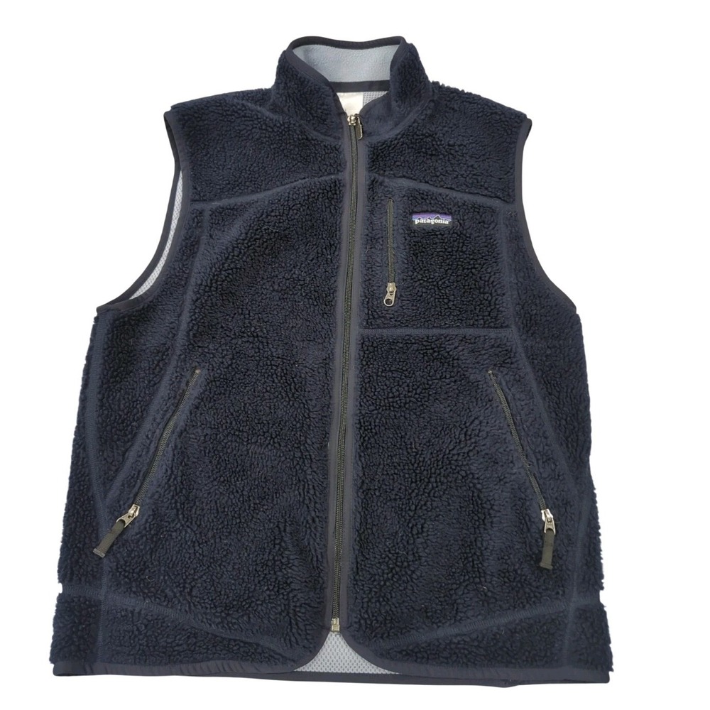 Patagonia Classic Retro X Fleece Vest Mens M Blue Deep Pile Jacket Gilet